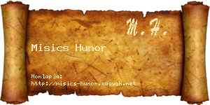 Misics Hunor névjegykártya